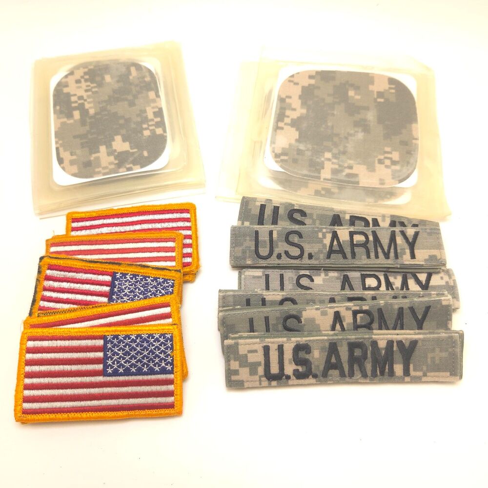 US Army ACU UCP Patch Lot 34 Nametapes Flags SOT Repair Patches Military Issue